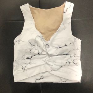 White marble Buff Bunny crop top